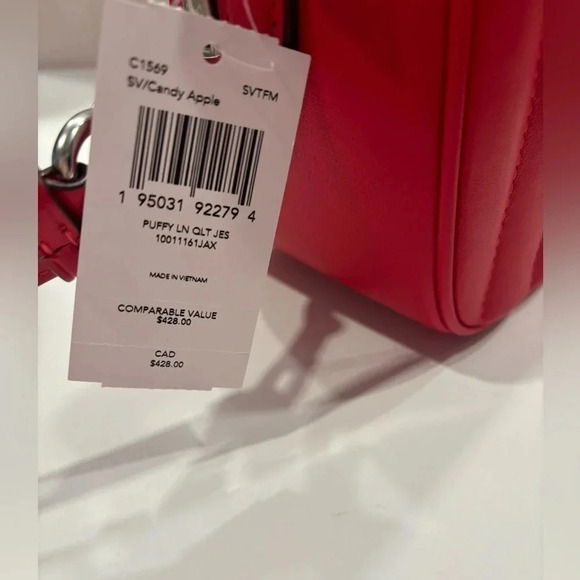 Coach Candy / Apple Red Puffy Quilted Jes Crossbody Purse Comparable Val… - Picture 6 of 9